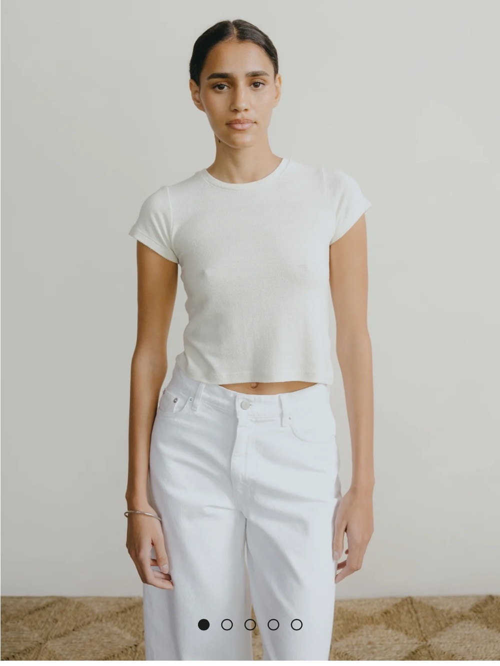 OZMA Lou Tee, Regen Silk Noil Jersey, Natural